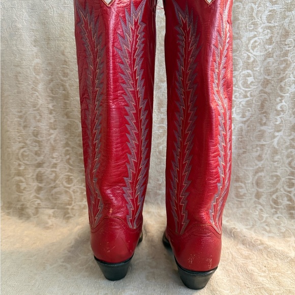 Larry Mahan Red Cowgirl Boots - Picture 3 of 9